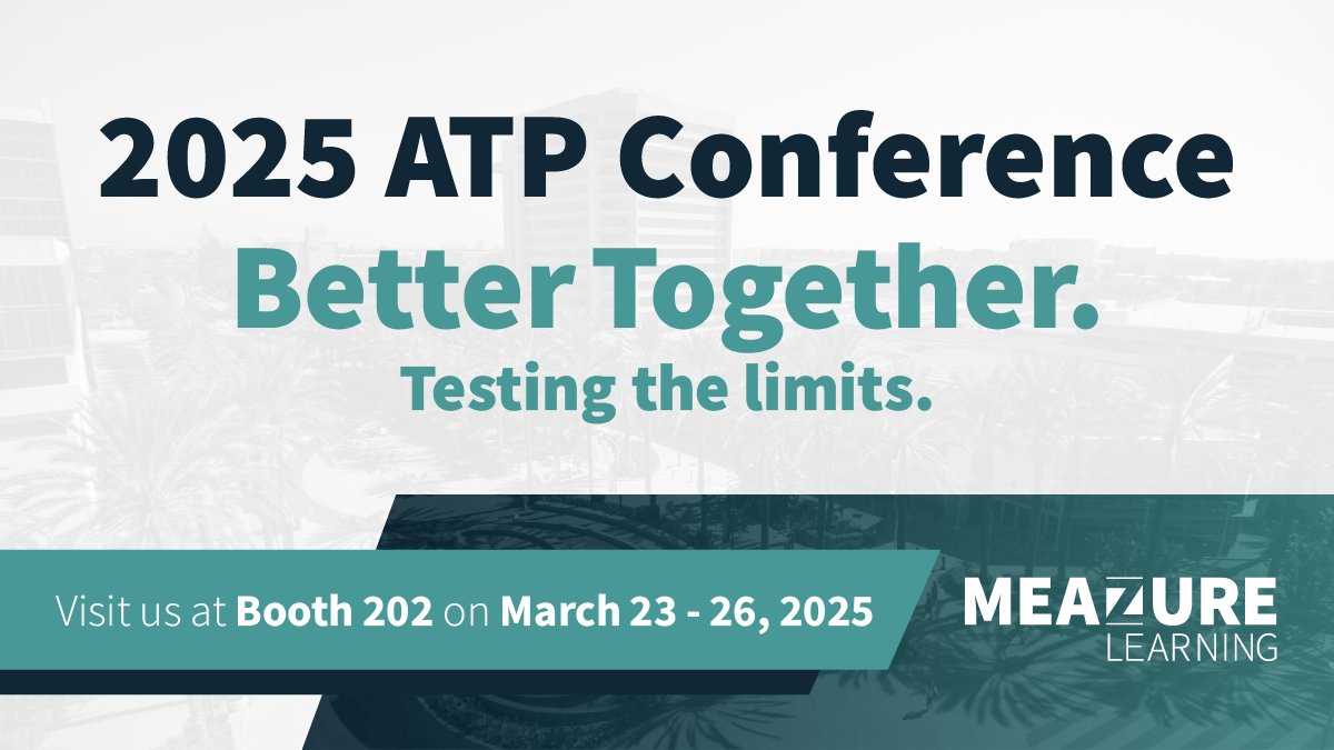 Meazure Learning (@meazurelearning) on Twitter photo Who's ready for the <a href="/atpconf/">ATP Conference</a> Innovations in Testing Conference next week? Make sure to swing by booth 202 to learn how Meazure Learning is #TestingTheLimits in assessment. #ATPConf #InnovationsInTesting Who's ready for the <a href="/atpconf/">ATP Conference</a> Innovations in Testing Conference next week? Make sure to swing by booth 202 to learn how Meazure Learning is #TestingTheLimits in assessment. #ATPConf #InnovationsInTesting