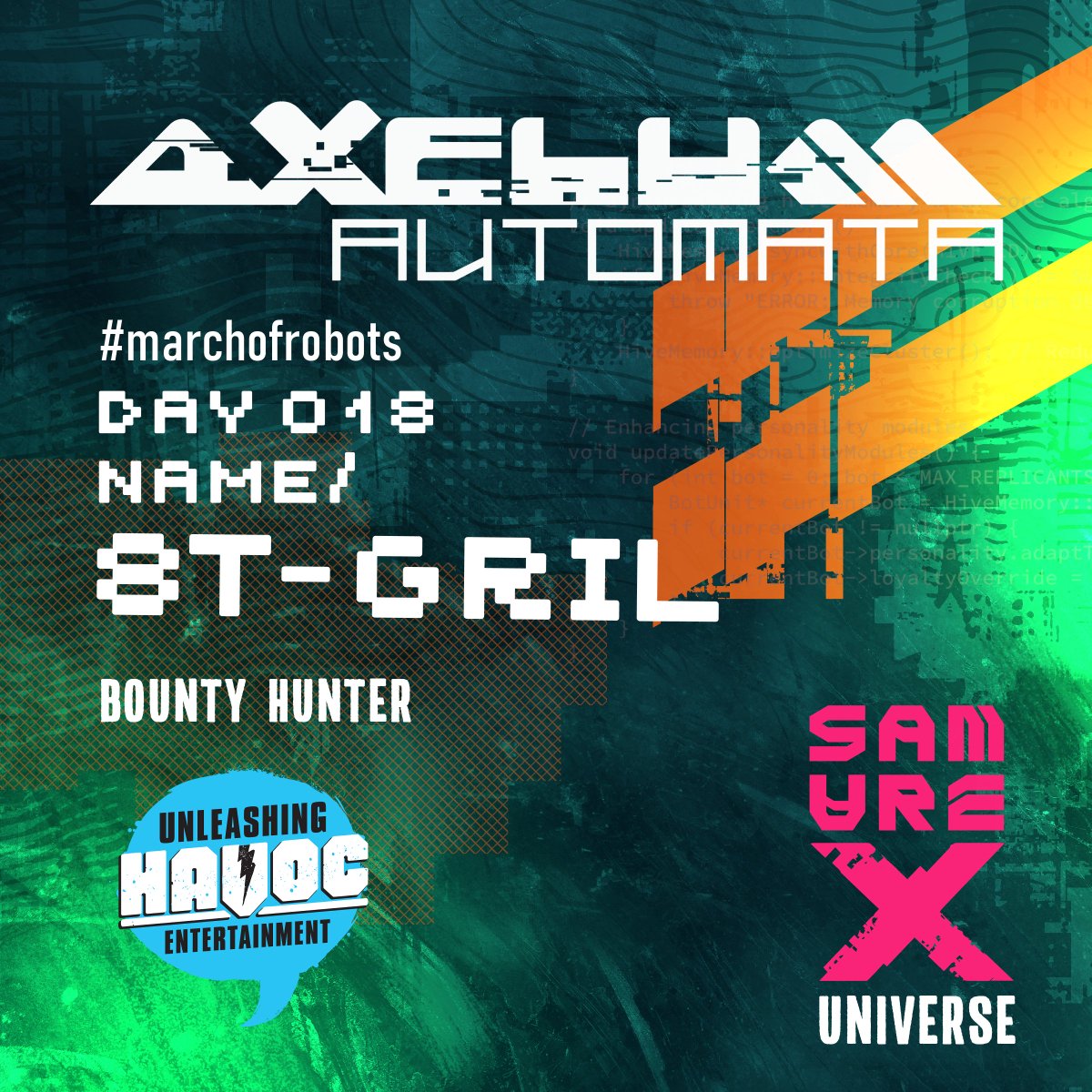 unleashinghavoc's tweet photo. 018 - 8T-GRIL - BOUNTY HUNTER
Explore a galaxy of robots in the Samurex Universe through Axelum Automata.
#marchofrobots2025 #robotart #samurex #makingcomics #comics #sequentialart #indiecomics #creatingcomics #artcomic https://t.co/74XQ3BmNF9