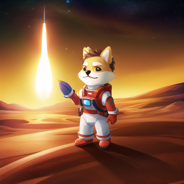 DogelonThis's tweet image. Dogelon Mars decided to make a pit stop on Mars, but it seems he&apos;s having technical difficulties with the rocket. Is it too late to call AAA? 🛸🪐 #ExploringMars