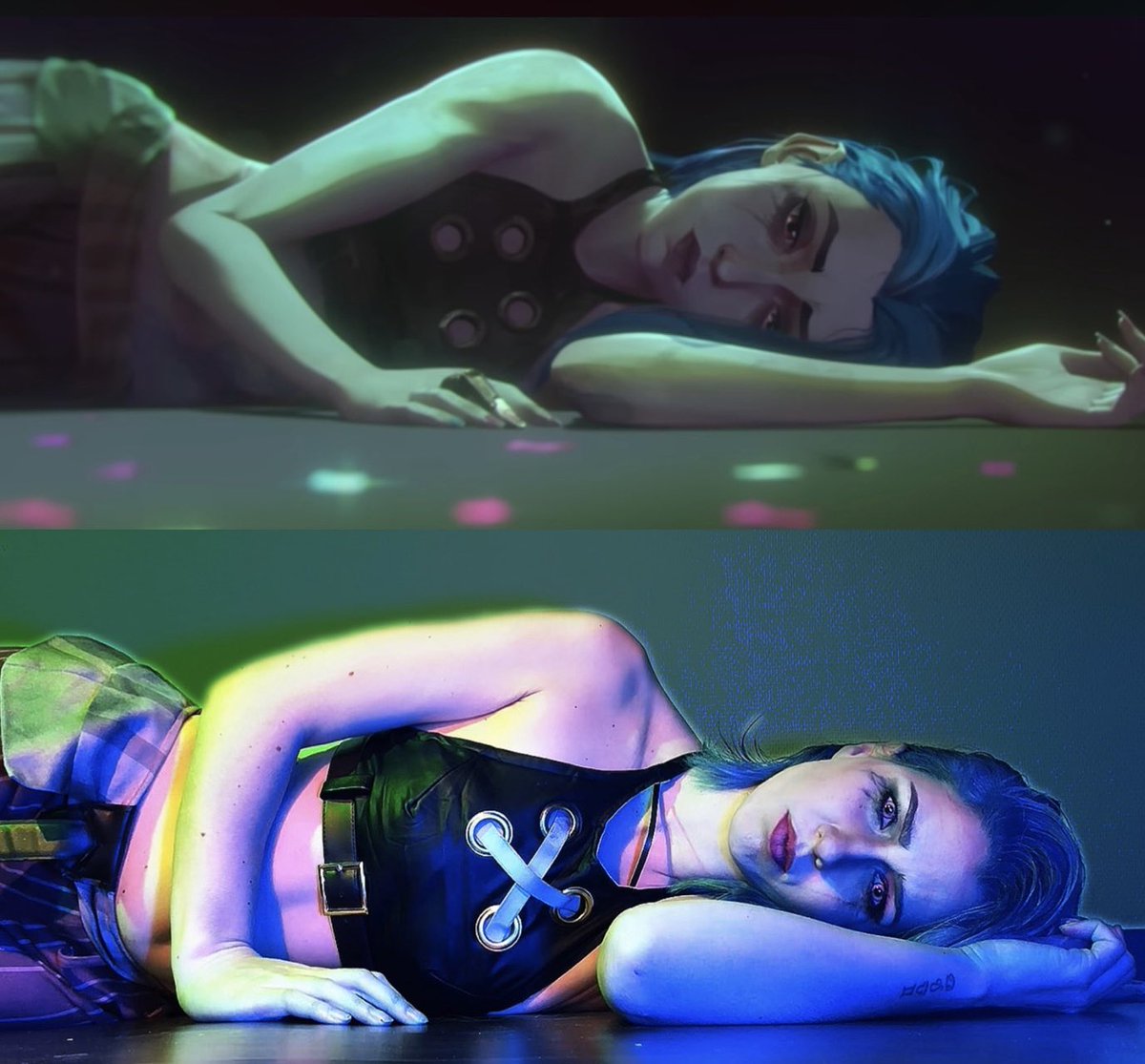 My heart shattered again at watching the videoclip for Ma Meilleure Ennemie 🥺 

Also realised my hair was that length and decided to give it a go 😂 last minute content 🙈 

#Arcane #jinx #ekko #mameilleureennemie #arcanejinx #cosplay