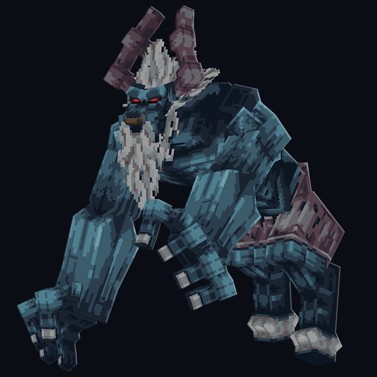 Bull boss 

Made in <a href="/blockbench/">Blockbench</a>
#Pixelart #Minecraft #Art #lowpoly