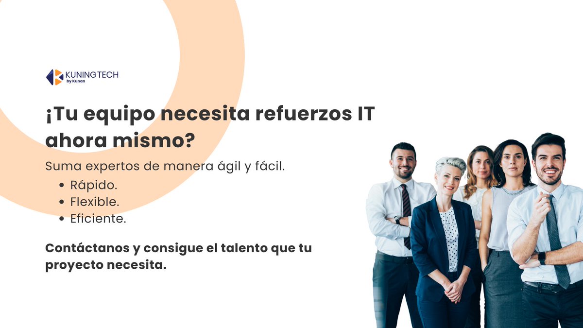 💻 ¿Te faltan perfiles it para escalar tu proyecto?
Con Kuning Tech, sumas talento rápido y sin complicaciones.

✅ Elijes el perfil.
✅ Nosotros nos encargamos del resto.
✅ Listo para empezar YA.

📩 Escríbenos ahora --> bit.ly/4j4RYSD

#Kuningtech #Kunan #SomosKunan