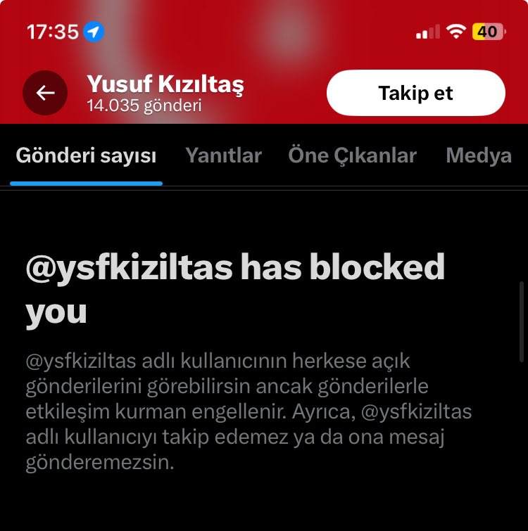 Akademisyen olmuş bu arkadaş aksi fikre tahammül bile edemiyor. Fikrime hakaretamiz cevap veriyor,cevap hakkımı kullanmadan hemen peşinden engelliyor. Bu modelden çok var üniversitelerde maalesef. Sadece ahlam keserler. Anlaşılıyor ki cevap vermeye dahi değmezmiş,ne anlatsak boş.