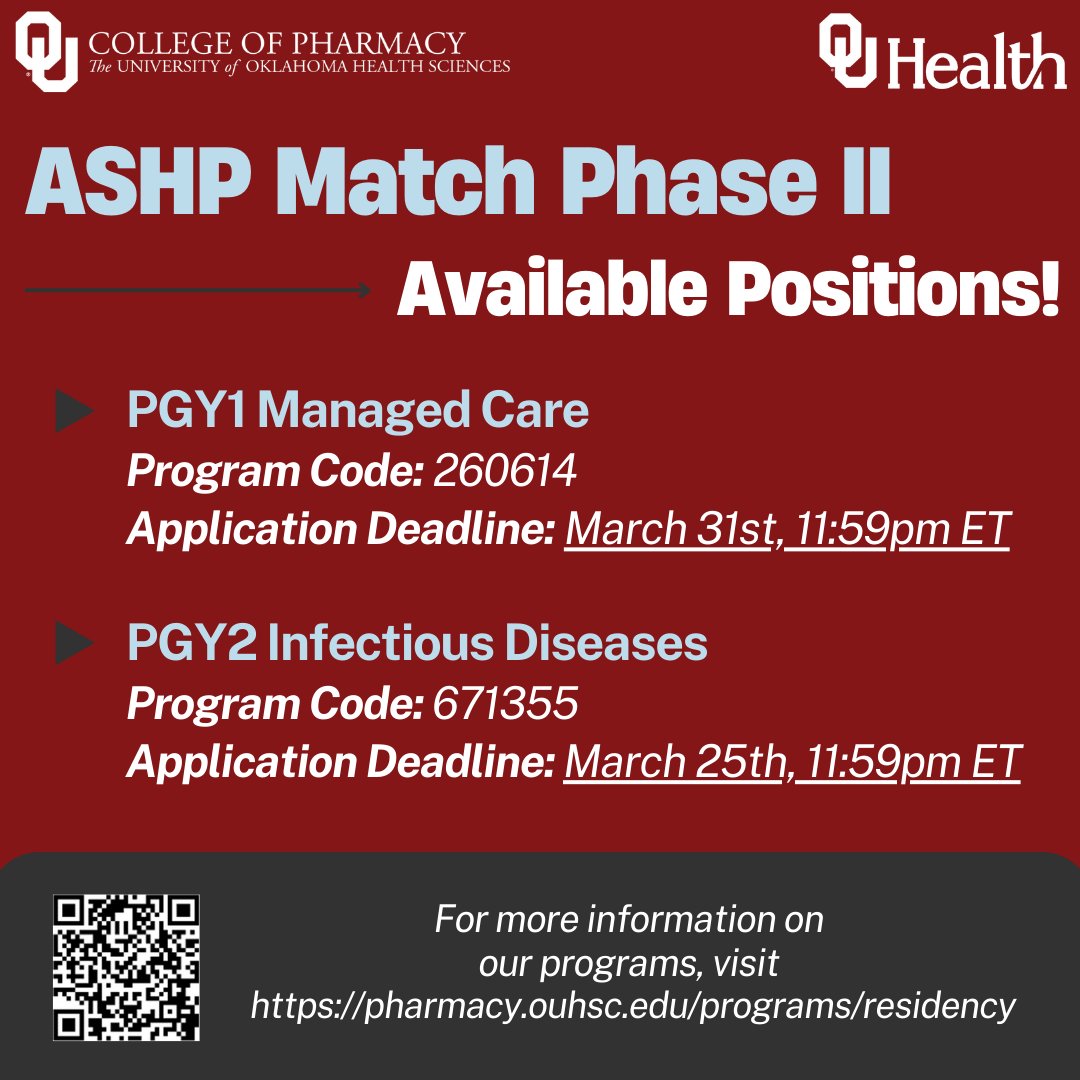 OU College of Pharmacy Residency Programs tweet media