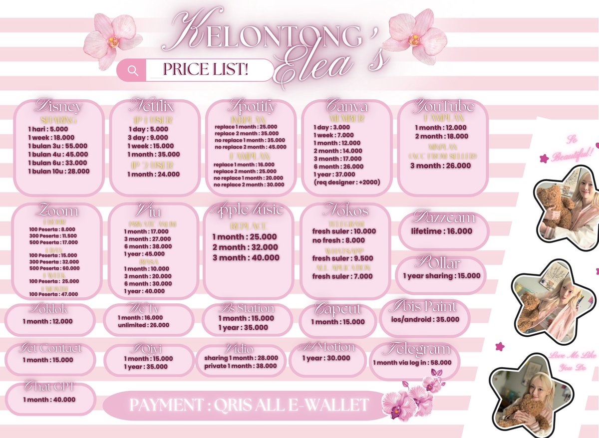 doylovelyoung's tweet image. 𓍯𓂃help repost? thankyou! 

let’s shopping with elea ᡣ𐭩.ᐟ

halo all! elea was selling variety of premium applicationִֶָ 𓂃 ࣪˖ ִ
please contact me on whatsapp ya guys! ♡ [wa.me/message/ZZ4OXA…]

happy shopping, all! ──˙🛒 ̟ !!
#zonaba #zonauang️ #zonajajan