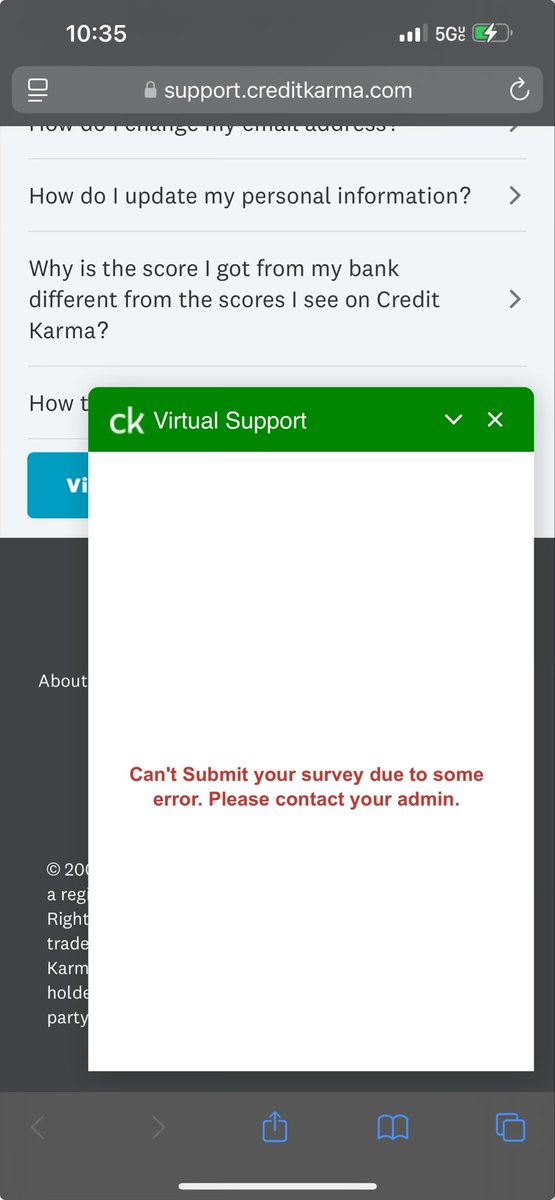 The company is so shitty, they cant even take my complaint! I wish I knew how because this is a law suit waiting to happen. You cannot refuse complaints, its against compliance standards! <a href="/creditkarma/">Intuit Credit Karma</a>