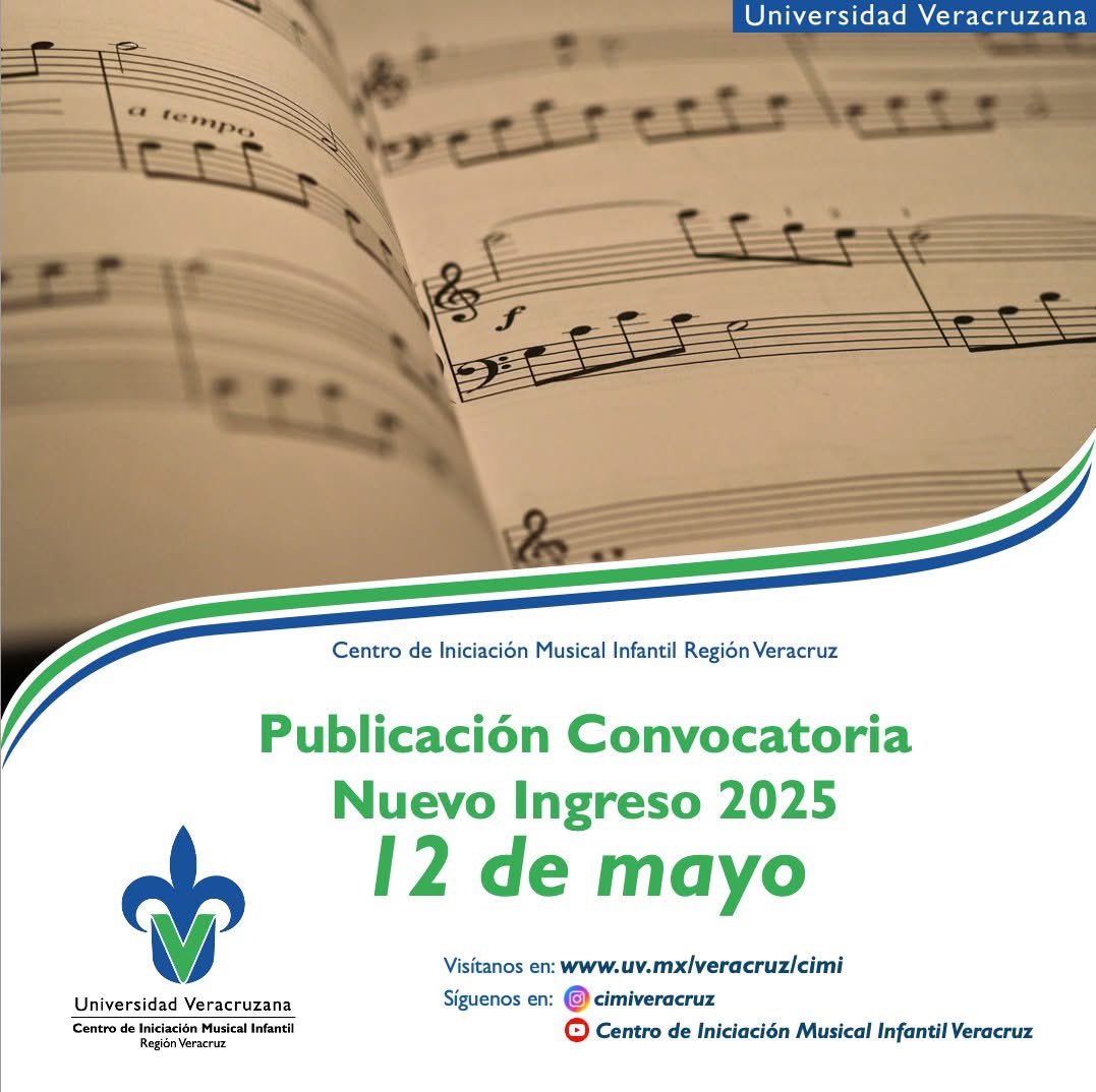 Con 44 años contribuyendo a la educación musical en la región Veracruz, el CIMI es la única escuela pública dedicada a la formación musical infantil. Toda la información sobre requisitos, proceso de inscripción y fechas importantes estará disponible en la convocatoria.