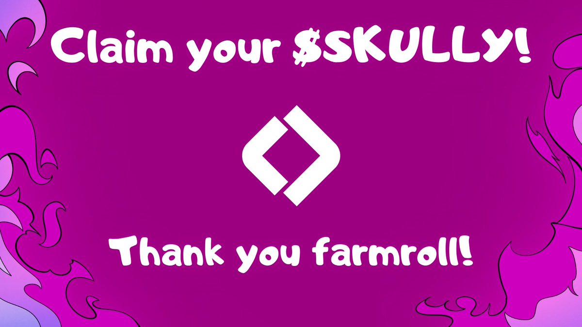 Claim your $SKULLY rewards from out <a href="/farmroll_io/">Farmroll.io</a> campaign: farmroll.io/farming/skully…

Thank you for participating 🙏

If you ever need a SocialFi &amp; AI expert, <a href="/farmroll_io/">Farmroll.io</a> is the one you are looking for 🔥