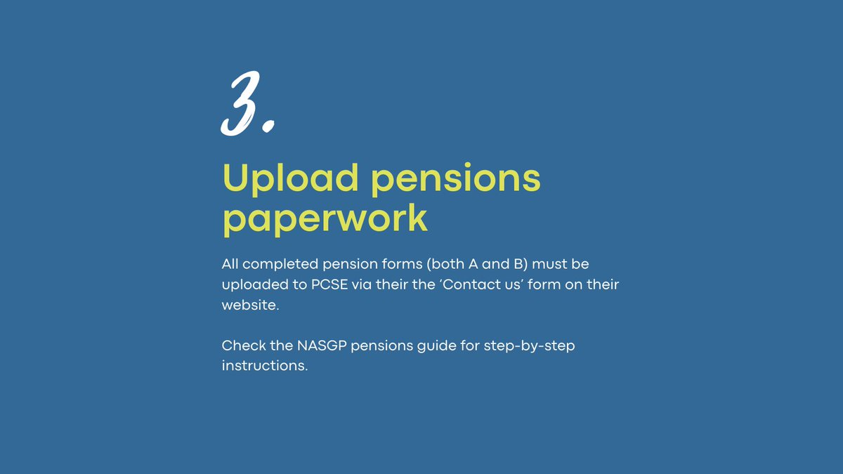 NASGP's tweet image. Our top five tips for GP locums’ pensions submissions by the 31 March deadline.
Check the NASGP pensions guide for step-by-step instructions: nasgp.org.uk/resource/nhs-p…
Non-members can join NASGP for access: nasgp.org.uk/membership/
#NHSPensions #GeneralPractice #TeamGP