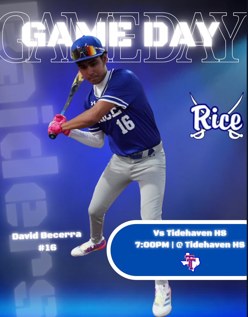 RiceHS_Baseball's tweet photo. 🚨GAMEDAY
🆚Tidehaven
⏰JV 4:30 Varsity 7:00PM
📍Tidehaven HS
#SwampBall #DiamondRaiders 💎⚔️
@ricehsraiders @3ATxHsBaseball https://t.co/xU12cxWoGt