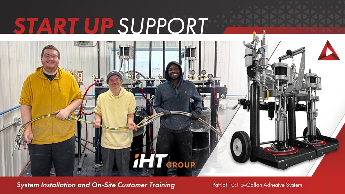 Last week, MVP helped start up a 55-Gallon Adhesive System for Canada-based IHT Group, a trusted manufacturer of plastic &amp; composite parts for agriculture and beyond. MVP always provides training &amp; support for new installs. We’re excited to see the impact for IHT Group in 2025!