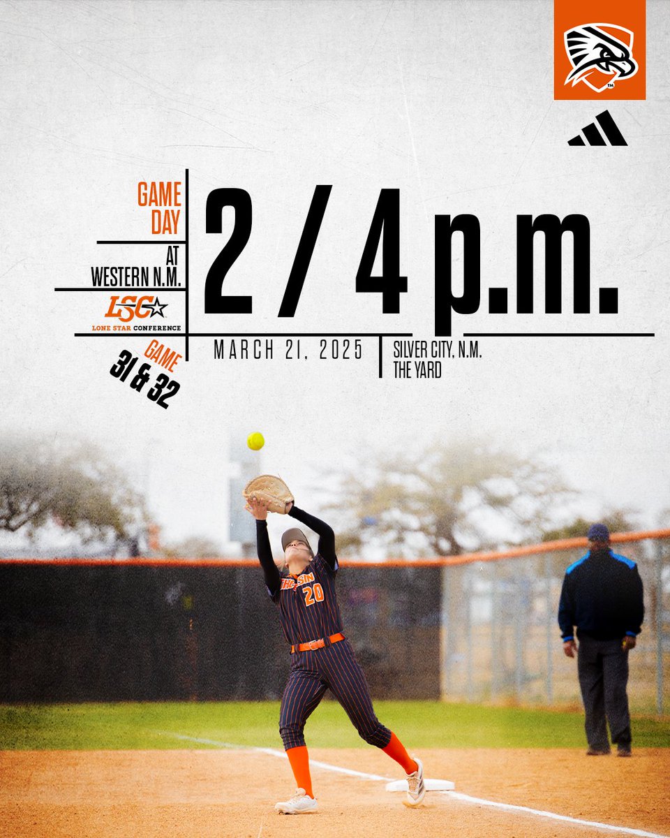 UTPB Athletics (@utpbfalcons) on Twitter photo Game Day in Silver City, N.M.
🆚: Western New Mexico
📍: Silver City, N.M. | The Yard
🗓️: Mar. 21 | 2 / 4 PM
📺: ow.ly/AmNu50Vltxk
Live Stats: ow.ly/k02m50Vltxh Game Day in Silver City, N.M.
🆚: Western New Mexico
📍: Silver City, N.M. | The Yard
🗓️: Mar. 21 | 2 / 4 PM
📺: ow.ly/AmNu50Vltxk
Live Stats: ow.ly/k02m50Vltxh
