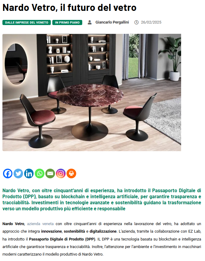 nardovetro's tweet photo. "Nardo-Vetro, il futuro del vetro" articolo pubblicato nel periodico relativo all'economia del vetro. https://t.co/qiTLm6j0Kl