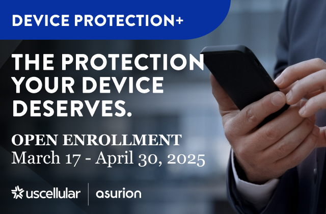 EUscellular's tweet photo. Your devices deserve protection, and UScellular can help. Device Protection+ Ultimate offers cracked screen repairs for a $0 service fee for eligible devices with each approved claim. Repairs are subject to parts and technician availability. #usccemp https://t.co/ZmD77fsRRu https://t.co/XlFK6Bbo8P