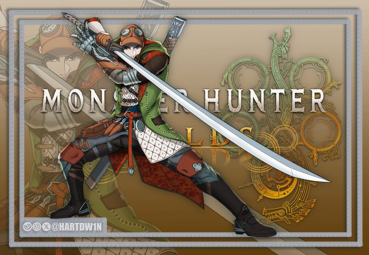 Striking character poster illustration for Monster Hunter: Wilds.
#MonsterHunterWilds #MonsterHunter  #opencommissions #MHWCreation #MHWilds
