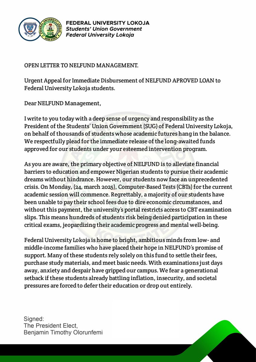 I_AM_BENPRAISE's tweet photo. @NELFUND 

Please answer FEDERAL UNIVERSITY LOKOJA https://t.co/71YmU8mqaX