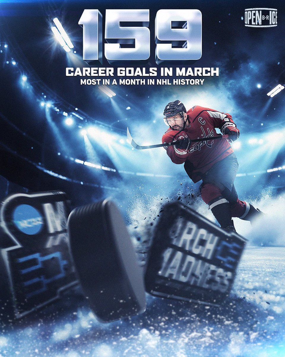 BR_OpenIce's tweet photo. Alex Ovechkin is now the King of March 👑

Ovi passed Gretzky (157) for the most goals in a single calendar month 🗓️ https://t.co/o38uMEQy8v
