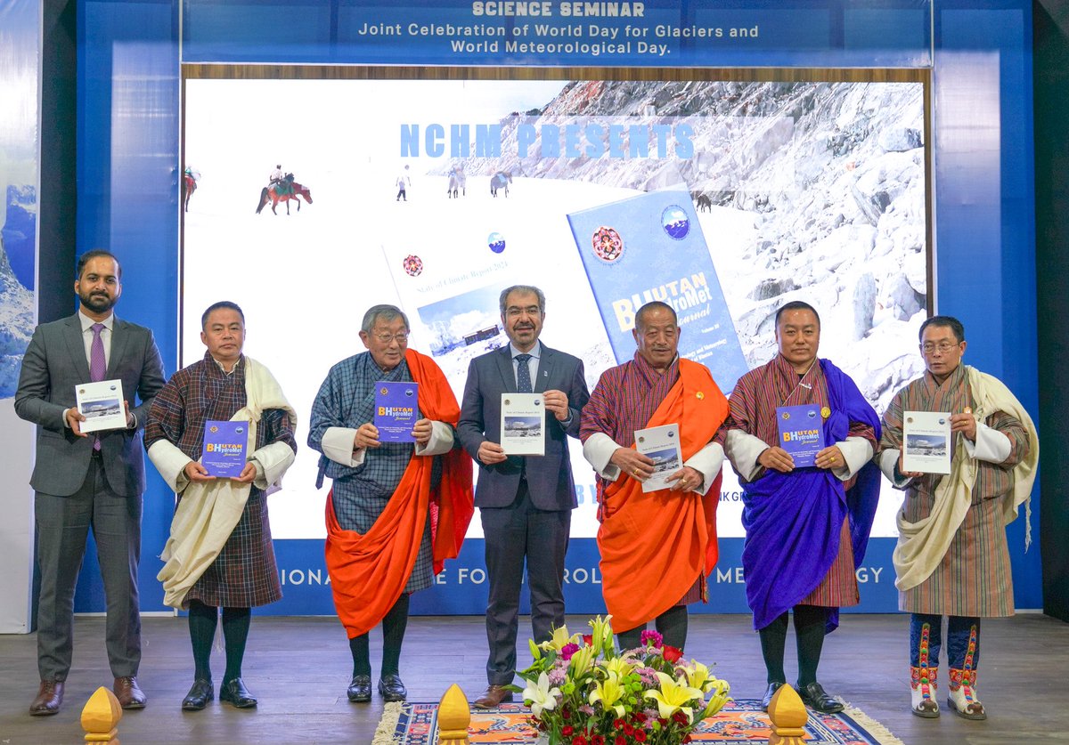 MohammadYounus_'s tweet photo. Pleasure joining Natural Resources & Energy Minister, @nchmbhutan, friends from RGOB, IFIs & others to mark #WorldGlaciersDay & #WMODay, calling 4 action to save Bhutan’s fast melting glaciers & livelihoods tied to it. UNDP will continue to support 🇧🇹 in enhancing climate action. https://t.co/liCsgkNipm