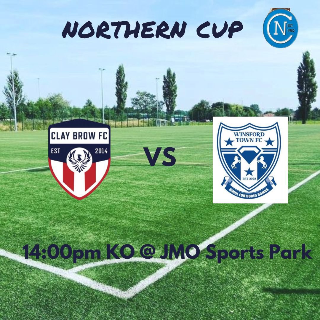 Claybrow F.C (@claybrowfc) on Twitter photo The Quarter final of the Northern Cup tomorrow as we host <a href="/WinsfordTownFC/">Winsford Town Football Club</a>.
With no Liverpool or Everton on, get yourselves down to <a href="/jmosportspark/">JMO Sports Park</a> for a 14:00 KO & support your local club.
Up the Brow 😎⚽️ The Quarter final of the Northern Cup tomorrow as we host <a href="/WinsfordTownFC/">Winsford Town Football Club</a>.
With no Liverpool or Everton on, get yourselves down to <a href="/jmosportspark/">JMO Sports Park</a> for a 14:00 KO & support your local club.
Up the Brow 😎⚽️