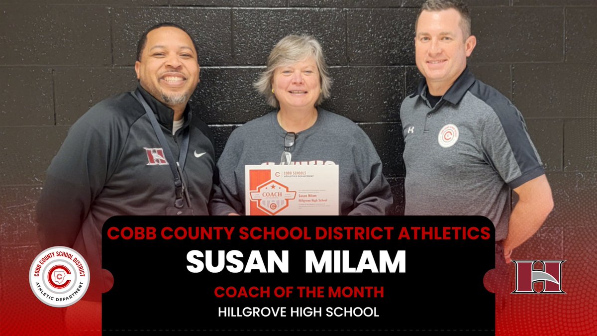 Athletics - Cobb County School District (@ccsd_ad) on Twitter photo Congratulations to our January Coach of the Month honorees from <a href="/SC_Athletics_/">South Cobb Athletics</a> and <a href="/hillgrovesports/">Hillgrove Hawks</a>! Thanks to <a href="/bravesfdn/">Atlanta Braves Foundation</a> <a href="/Braves/">Atlanta Braves</a> @GoodGameATLfor their support of this recognition! Congratulations to our January Coach of the Month honorees from <a href="/SC_Athletics_/">South Cobb Athletics</a> and <a href="/hillgrovesports/">Hillgrove Hawks</a>! Thanks to <a href="/bravesfdn/">Atlanta Braves Foundation</a> <a href="/Braves/">Atlanta Braves</a> @GoodGameATLfor their support of this recognition!