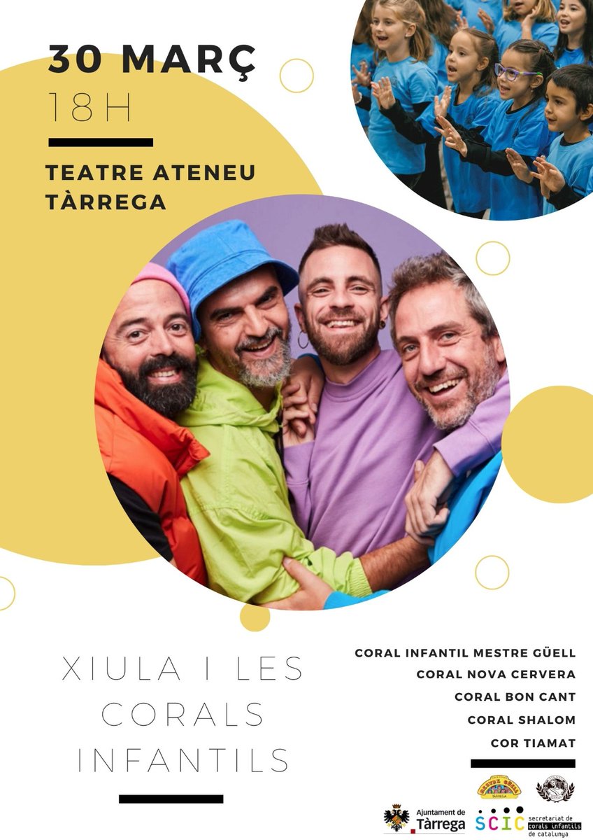culturatarrega's tweet photo. 🎶 PARTYNOVA amb Xiula i la Coral Infantil Mestre Güell! 🔥
Entrades exhaurides! 🙌 Ens veiem diumenge 30 de març a les 18 h al Teatre Ateneu per viure una festa plena de música i valors! 🎊🎶
@ajtarrega @tatarrega
#TàrregaSona #Partynova #Xiula #ConcertFamiliar https://t.co/NZGbhuavah