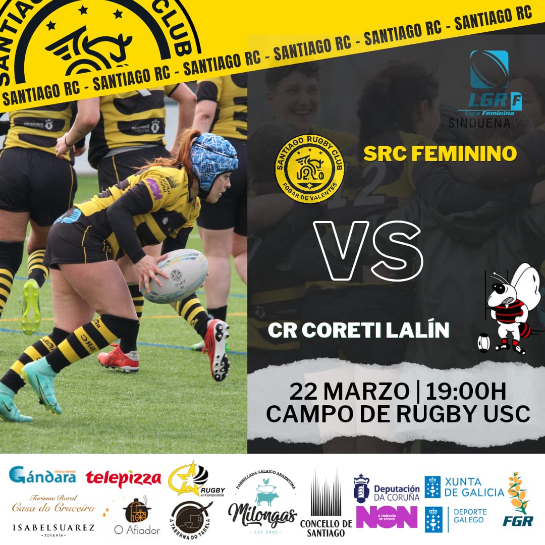 Agardámoste no campo este sábado!!! 

Achégate a animar!!!

#santiagoquererugby💛🖤