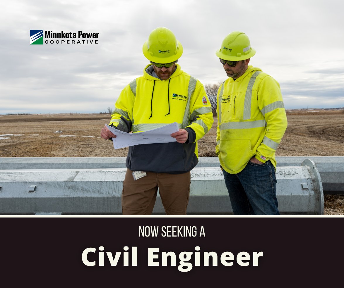 Minnkota is hiring a Civil Engineer to prepare and plan substation designs while also coordinating and consulting with contractors and other crew members. Apply today to begin a new, exciting career in energy at minnkotacareers.com. 

#hiring #engineering