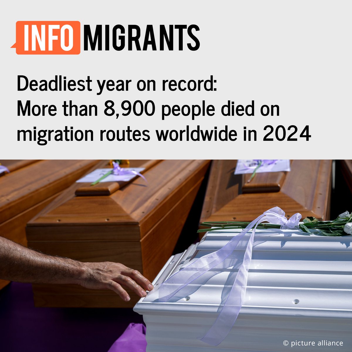 At least 8,938 people died on migration routes worldwide in 2024, according to <a href="/UNmigration/">IOM - UN Migration 🇺🇳</a>. This makes last year the deadliest on record. 
 
"Behind every number is a human being, someone for whom the loss is devastating," <a href="/daniels_ugochi/">Ugochi Daniels</a> from IOM said.