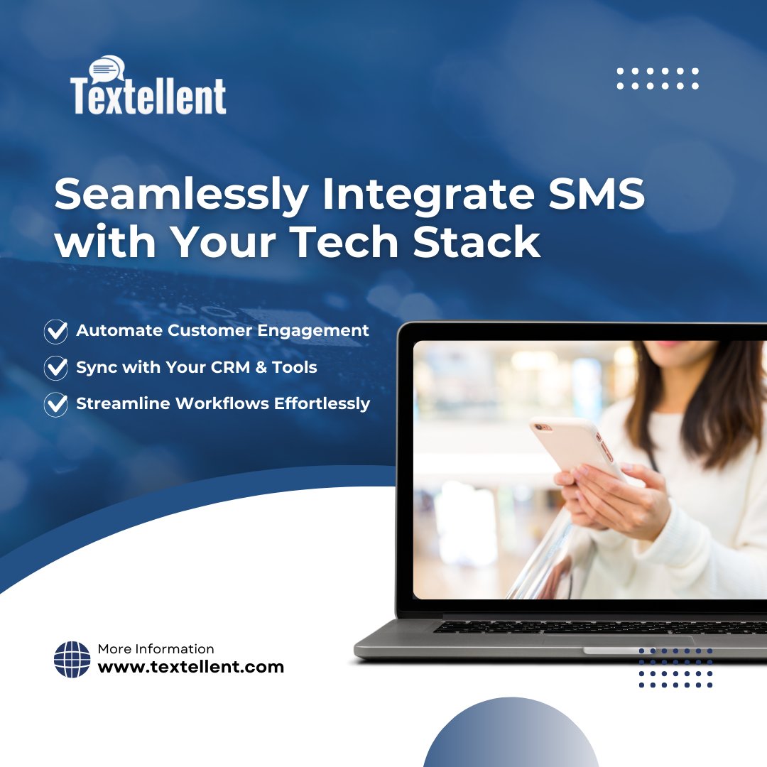 TextellentInc's tweet image. Effortlessly connect Textellent’s powerful SMS API with your existing tools and platforms. 

Upgrade your tech stack today!

Schedule a demo today: hubs.la/Q03chX7j0 

#SMSAPI #TechIntegration #AutomatedMessaging #TextMarketing #SeamlessCommunication