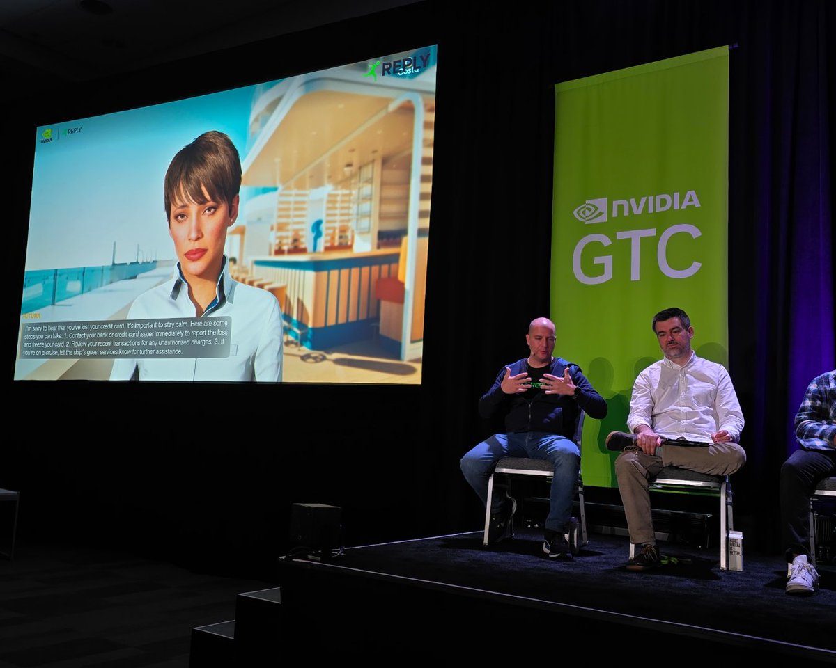 Un'esperienza straordinaria ad #NVIDIA #GTC2025! Dai un'occhiata agli highlight dell'evento, dove abbiamo mostrato come Digital Humans ed Agenti AI stanno trasformando il customer service. #AIAgents #DigitalHumans