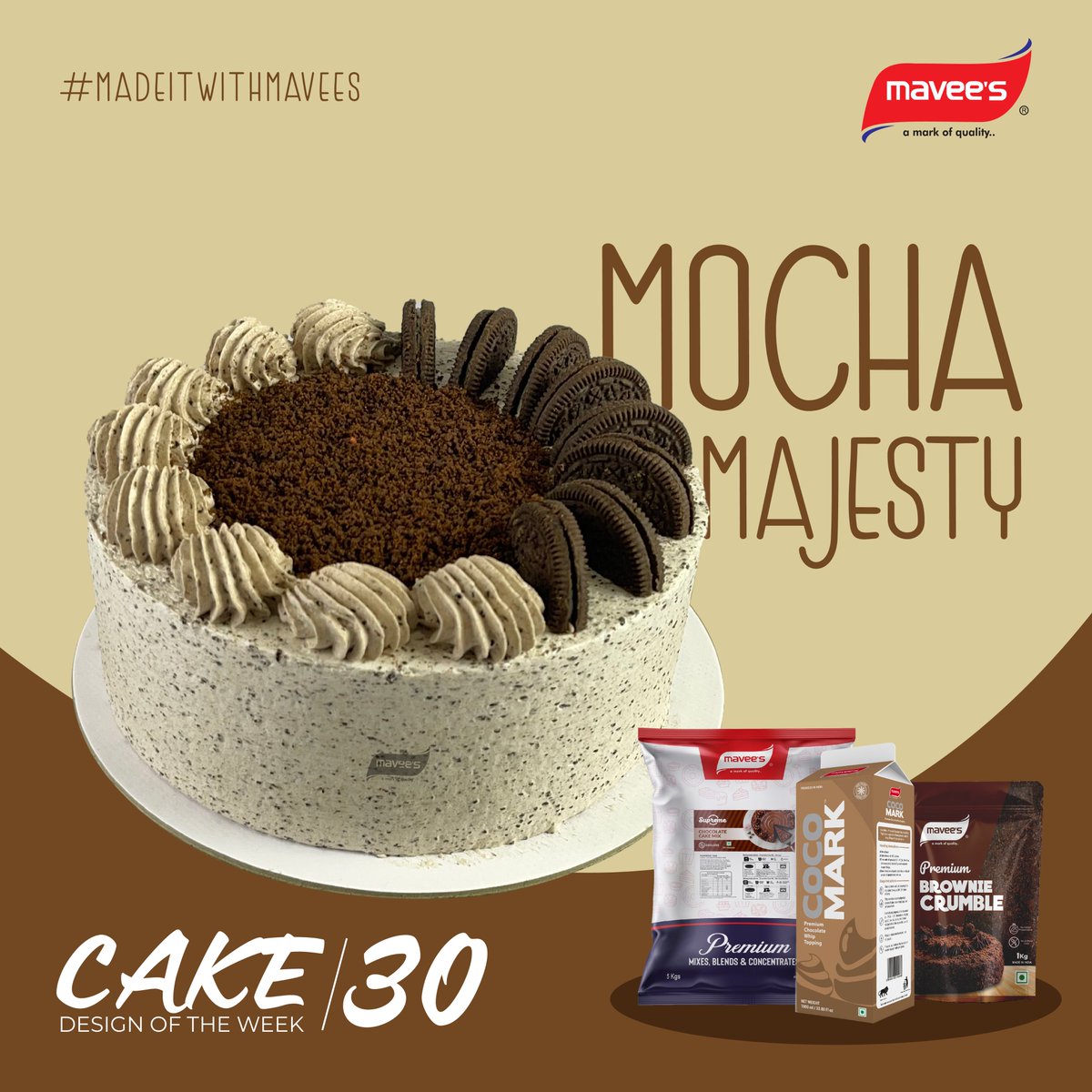 MaveeFoods's tweet photo. A royal treat for coffee and chocolate lovers! ☕🍫 Mocha Majesty—rich mocha cream, crunchy Oreos, and velvety chocolate shavings, all made with Mavee’s finest. A cake fit for royalty! 👑✨

#MochaMajesty #MadeItWithMavees #CakeDesignOfTheWeek https://t.co/FWzZfXpyIy