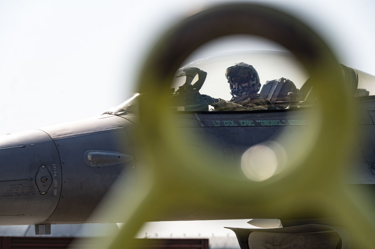 US_EUCOM's tweet image. F-16s from the 555th Fighter Squadron touch down at Aviano Air base for exercise Turbo Weasel 2025! This exercise sharpens rapid-response and deterrence across the European Theater. ⚡✈️ #AirPower #dynamicsecurityenvironment #alliancecohesion