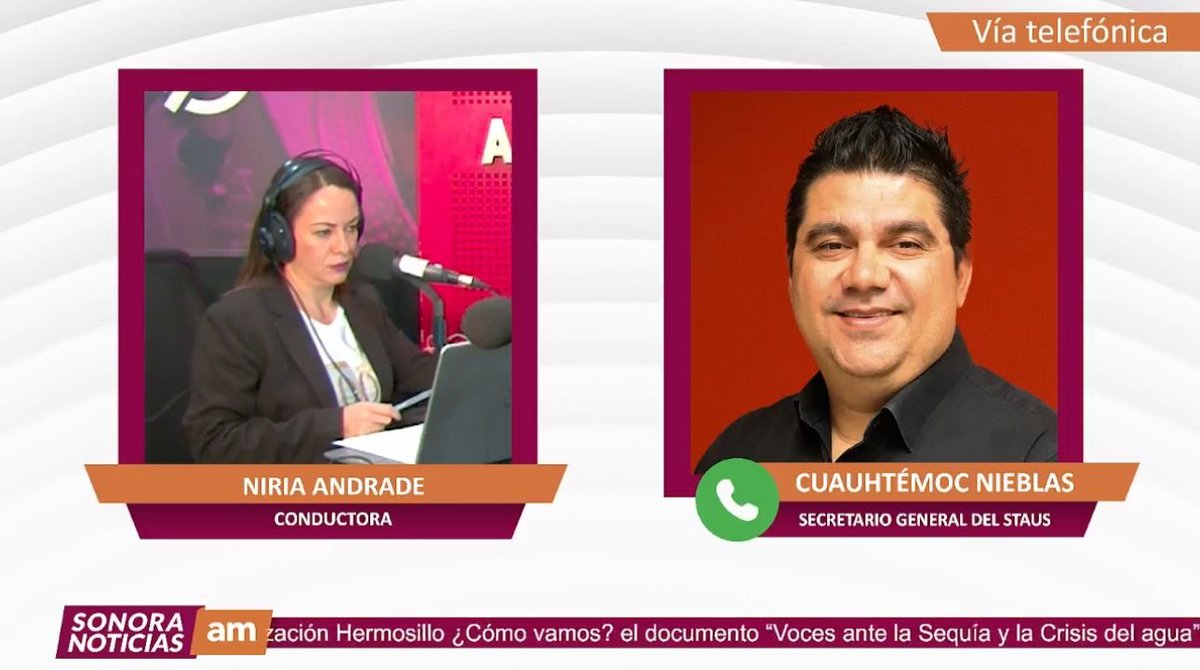 RSonoraFM's tweet image. #SonoraNoticiasAM | Entrevista con Cuauhtémoc Nieblas, secretario del #STAUS nos habla del emplazamiento a huelga en la Universidad de Sonora para el 29 de abril.

AL AIRE 🚨

🔗 facebook.com/share/v/1DepV9…