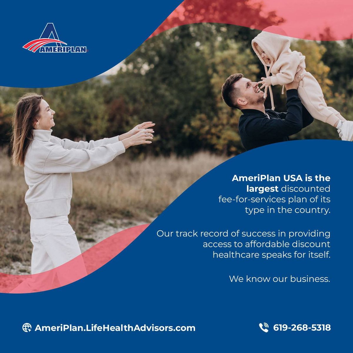 LifeHealthAdvis's tweet photo. AmeriPlan USA: The largest discounted fee-for-service plan, providing access to affordable healthcare nationwide.

Visit Our Corporate Website: https://t.co/ysyn9a594G

For Additional Info Call: 602-826-0567

#AmeriPlanDiscounts #HealthcareForLess
#LifeHealthAdvisors https://t.co/rVTDzL8T1O