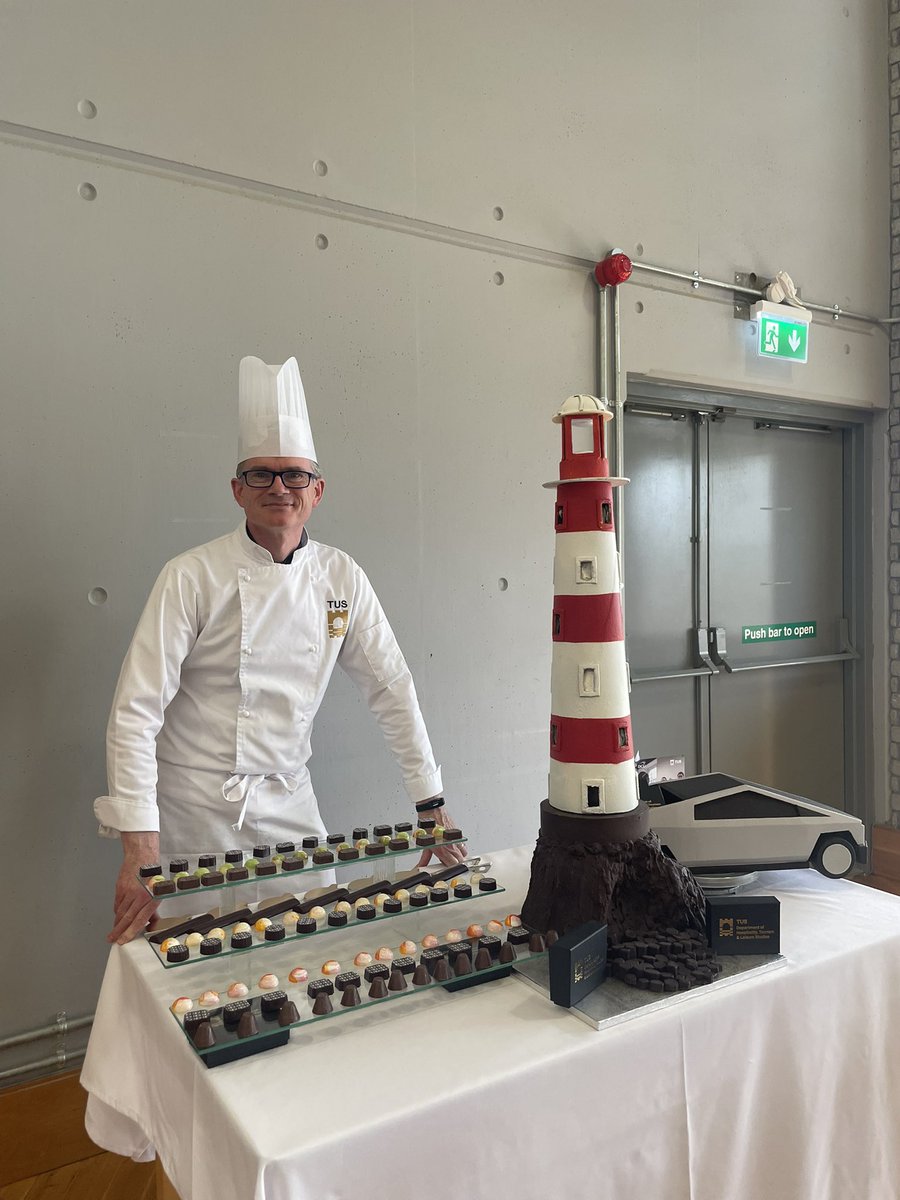 Kevin Ward with some of the chocolate creations in Athlone TUS at the launch of the Bachelor of Education in Home Economics and Technology (PostPrimary) <a href="/DCU_IoE/">DCU Institute of Education</a> #WorldHomeEconomicsDay