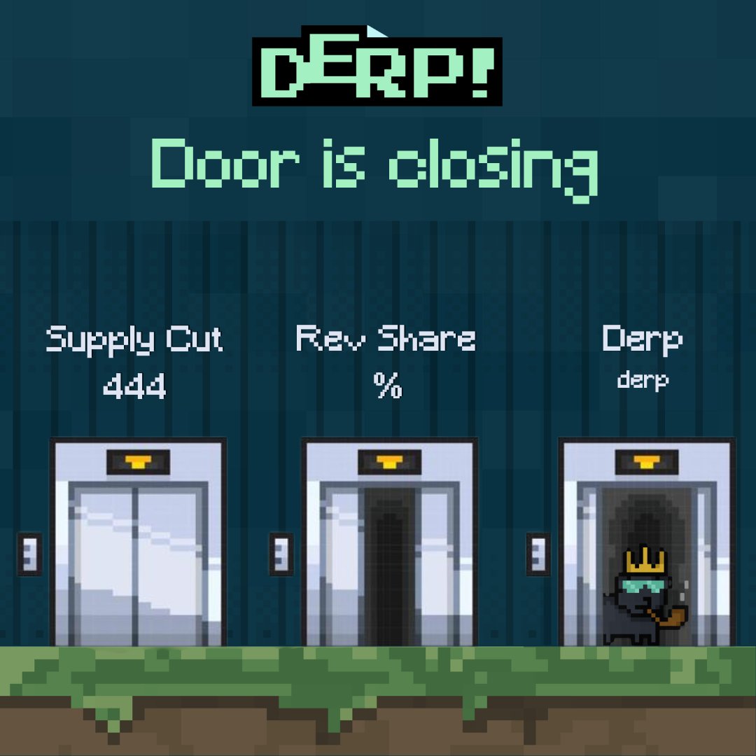 Derp! (@derp_nft) on Twitter photo 🚨 Major Derp Update 🚨
After careful observation, we’ve made a bold move cutting the supply to 444. This wasn’t random. Every number, every decision is calculated.
We’re also setting our loyalty fee to 5% on <a href="/drip__trade/">Drip.Trade</a> Again, not random… this was all pre-planned, Derp. 🤓 🚨 Major Derp Update 🚨
After careful observation, we’ve made a bold move cutting the supply to 444. This wasn’t random. Every number, every decision is calculated.
We’re also setting our loyalty fee to 5% on <a href="/drip__trade/">Drip.Trade</a> Again, not random… this was all pre-planned, Derp. 🤓