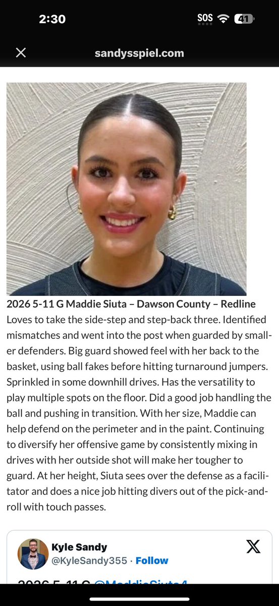 Thank you <a href="/KyleSandy355/">Kyle Sandy</a> for the write up! <a href="/GirlsRedline/">Redline Girls Basketball GA</a> <a href="/DawsonTigersWBB/">Lady Tigers</a>