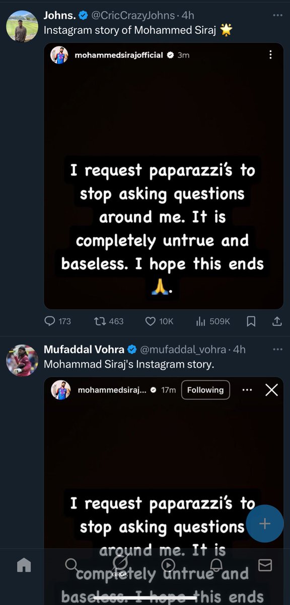 danishkhan_30's tweet image. I follow cricket here but don’t follow these 2 individuals however what are the odds that same post from both appear together on your TL (under ‘For You’) !!
#XAlgo