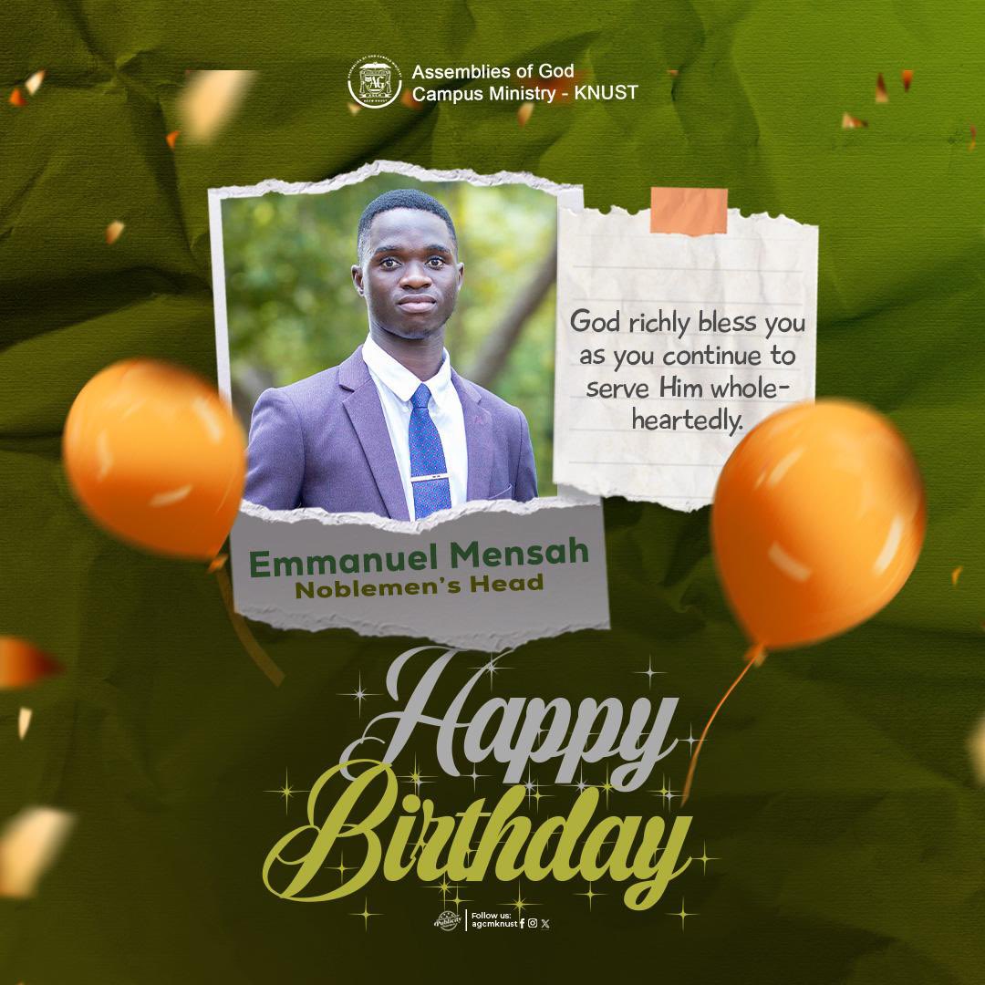Happy birthday to our Noblemen’s Head, Master Emmanuel Mensah.

God bless you as you continue to serve him whole heartedly.❤️🎉