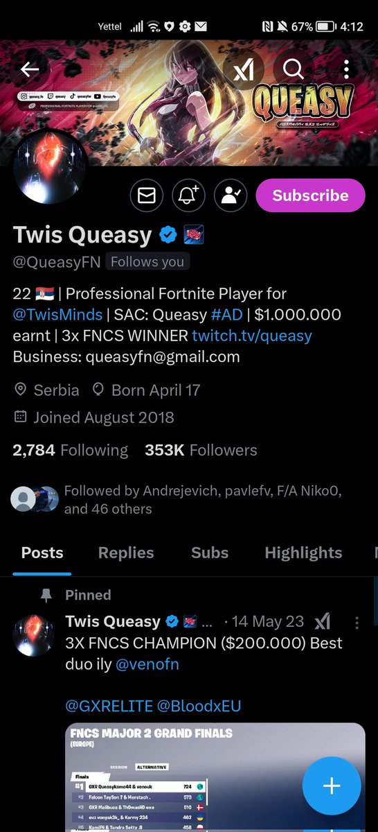RealNikolich's tweet photo. Best player followed me ty @QueasyFN https://t.co/qyHdNL437p