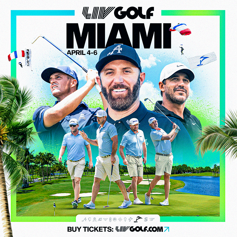 Only two weeks until LIV Golf returns to @trumpdoral! ⛳️

Watch top golfers compete on the Blue Monster course, one week before the Masters. 💥 Plus, catch Sublime live on Saturday!

Get tickets: hubs.ly/Q03cXcJZ0