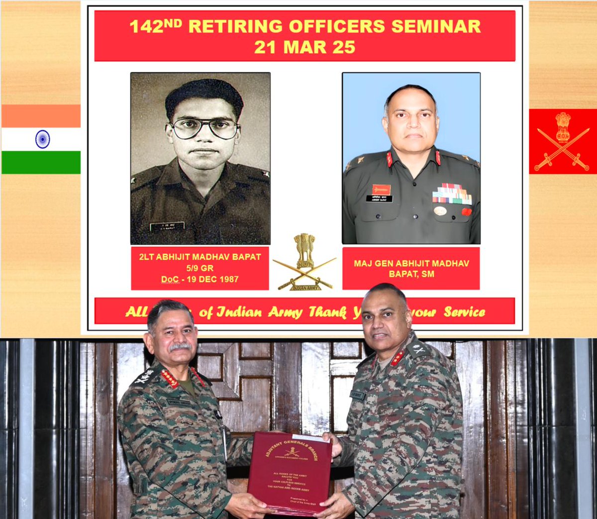 adgpi's tweet image. #GeneralUpendraDwivedi #COAS interacted with the Officers superannuating on 31 March 2025 during the Retiring Officers&apos; Seminar #ROS. #COAS commended the Officers for their selfless service to the Nation &amp;amp; the organisation and reaffirmed his faith that they will continue to play…