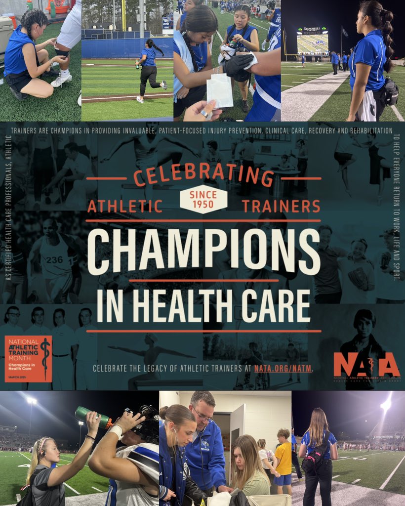 Celebrating our student athletic training aides because we can’t do what we do without their help!

#NATM #nationalathletictrainingmonth #championsinhealthcare #begreAT