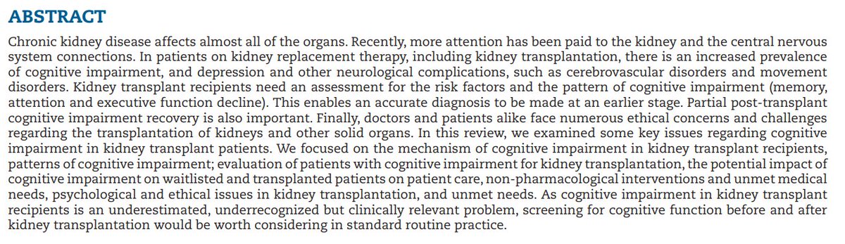 Cognitive impairment in kidney transplanted patients

🆓doi.org/10.1093/ndt/gf…