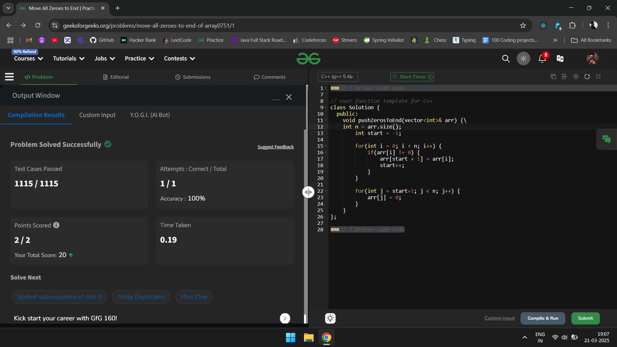 coder_lilawat's tweet image. Starting my Day 8๐ฏ
#100DaysOfLeetCode Challenge!
#leetcode I am committing to solving at least two LeetCode problem every day for the next 100 days to strengthen my problem-solving skills and improve my understanding of Data Structures & Algorithms. Language: C++
