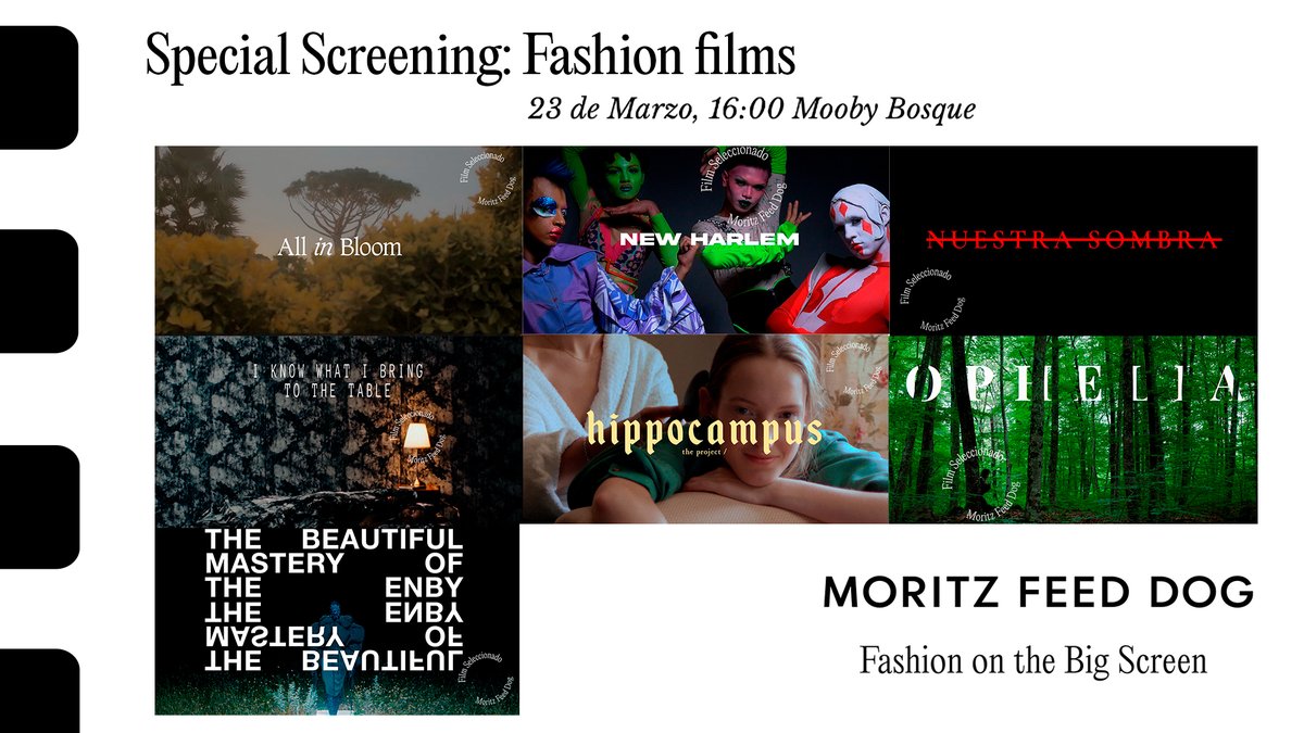 🎥 Tras el éxito de la proyección de ayer, ¡nuevo pase de fashion films #MadeInLCI en <a href="/MoritzFeedDog/">moritzfeeddog</a>!

🗓️ Este domingo 23 de marzo a las 16h en <a href="/MoobyCinemas/">Mooby Cinemas</a> Bosque (Rambla de Prat, 16).

🎟️ Entrada gratuita: tinyurl.com/3y6bu665. ¡Date prisa, el aforo es limitado!