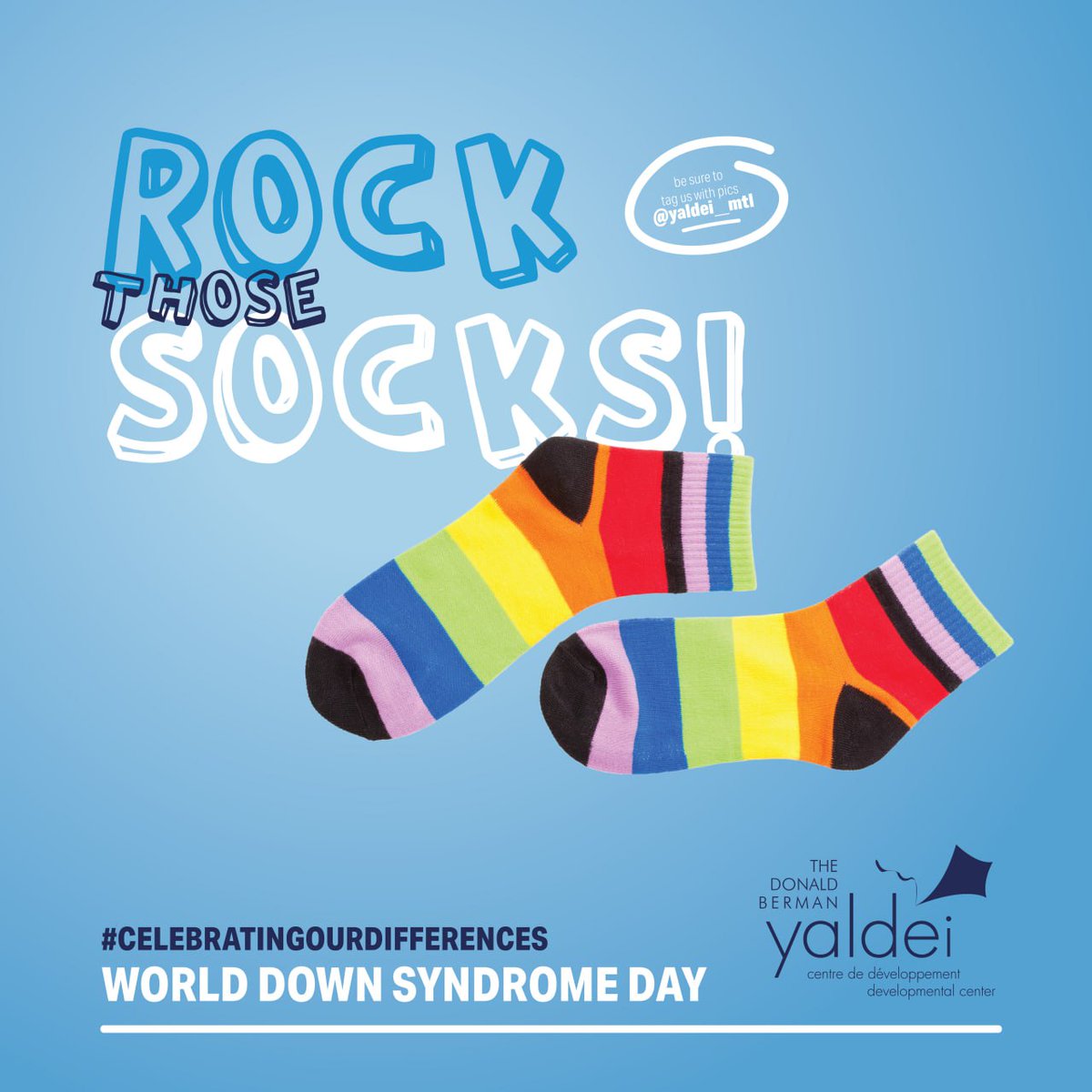 Today we rock our socks to celebrate our students, friends, and colleagues with Down Syndrome 🧦🌟

How are you rocking those socks today? 😎💪

#celebrateourdifferences #downsyndrome 
#love #inslusion #acceptance #montreal #yaldei