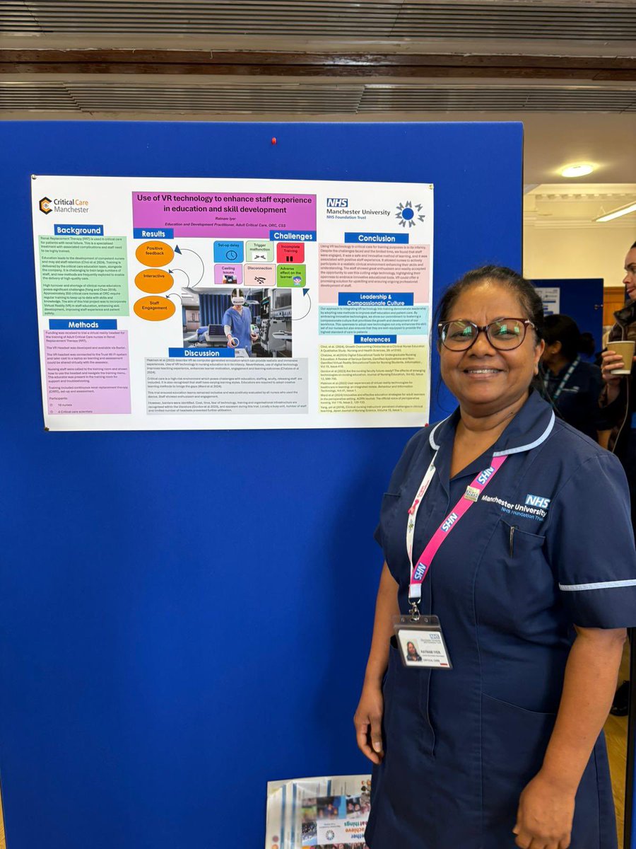⭐️ Super proud of our EDP Ratnam with her fabulous poster presentation. Sharing her excellent work at the conference today -about the use of VR technology in education, around renal replacement therapy.⭐️ <a href="/MFT_CSS/">MFT_CSS</a> #NMAHPMFT25