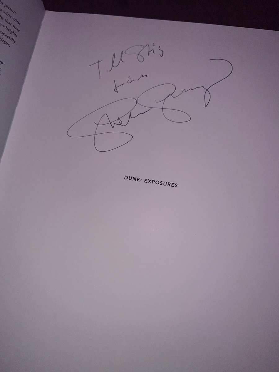 jeg jobber mot målet, bok fra innspillingen av dune signert av selveste Stellan Skarsgård, MY DESERT, MY ARRAKIS, MY DUNE