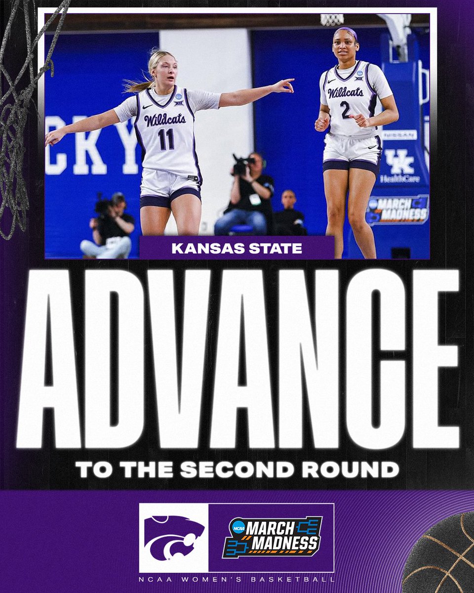 THAT'S A WILDCAT WIN 😼

Kansas State advances through the First Round and into the Second Round with a win over Fairfield, 85-41.

#MarchMadness x <a href="/KStateWBB/">K-State Women's Basketball</a>